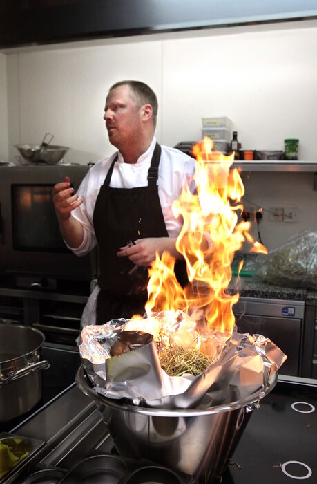 Christoffer Hruskova burning hay