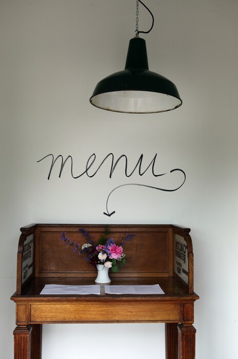 Welcome table at Darsham Nurseries
