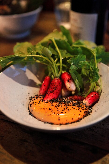 Radishes and black sesame
