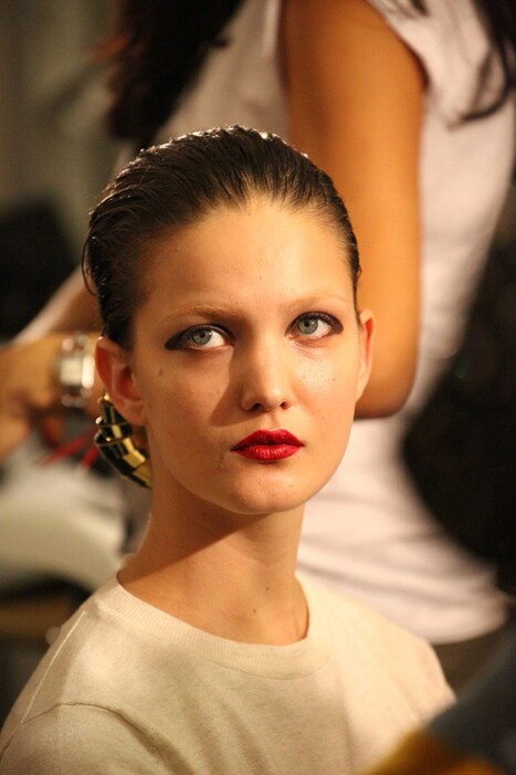 Backstage at YSL S/S12