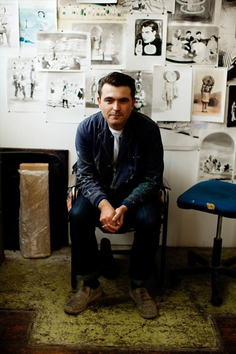 Adam Dix in his studio