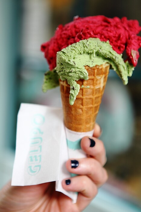 Gelupo cherry and fresh mint