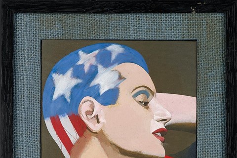 Peter-Blake,-Amerika,-2015,-oil-on-board,-26.7-x-2