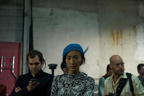 Model backstage at Proenza Schouler