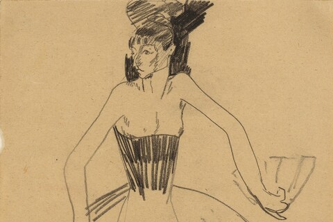 Modigliani, Columbine with Fan and wearing a Tutu, 1908