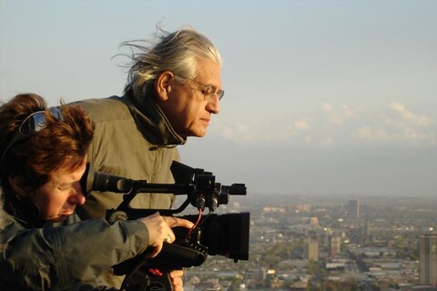 Patricio Guzm&#225;n on the set of Nostalgia for the Light, 2012