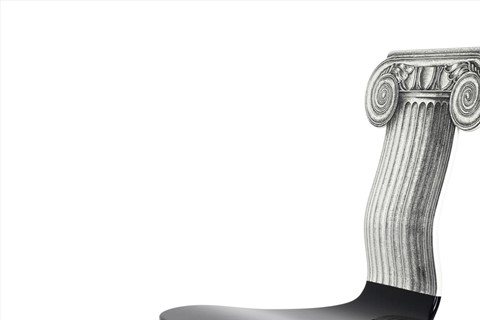 Chair in wood, hand painted and lacquered by Fornasetti