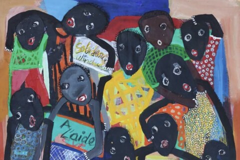 Adjaratou Ouedraogo, La Compassion, Acrylic on Can