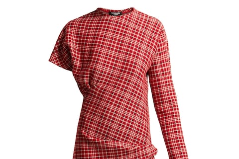 Calvin Klein 205W39NYC Asymmetric checked dress 