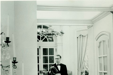Crist&#243;bal Balenciaga at his atelier in Paris, 1959