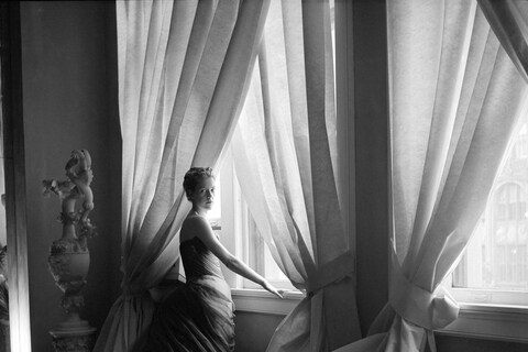 Nancy James in Charles James Swan Gown, 1955