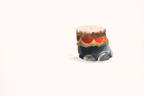 David Hockney, Elephant Foot Stool, 1968, coloured pencil on