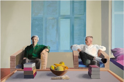 David Hockney, Christopher Isherwood and Don Bachardy, 1968,