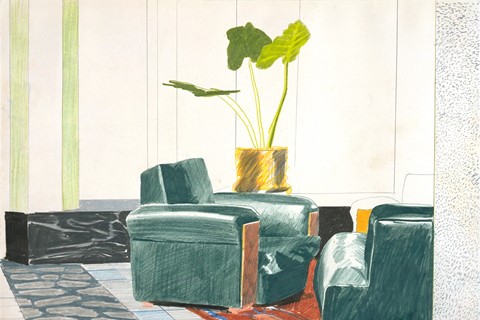 David Hockney, Chairs, Mamounia Hotel, Marrakesh, 1971, colo