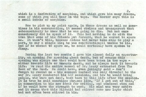 Laura Huxley&#39;s Letter on the death of her husband Aldous Hux