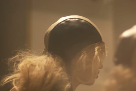 Models backstage at Marni