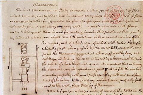 George Washington&#39;s notes for Macaroni &amp; Cheese