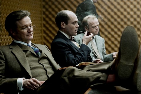 Colin Firth as Bill Haydon, David Dencik as Toby Esterhase a