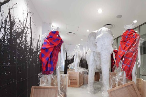 1st floor space with elephant by artist Stephanie Quayle. Th