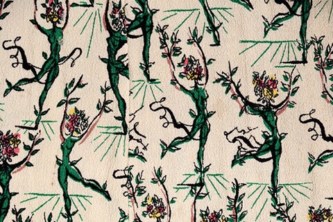 Detail of Flower Ballet, a textile designed by Salvador Dal&#237;