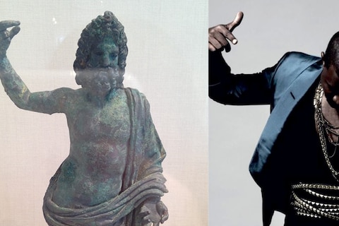 Left: Unknown; Right: Kanye West