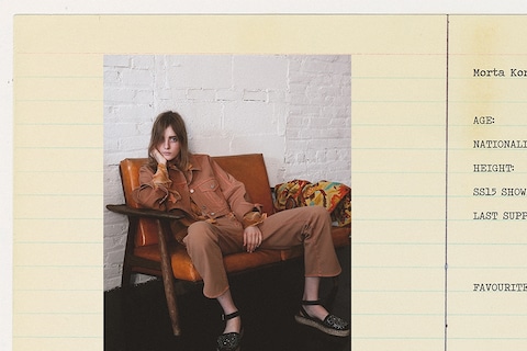 Morta Kontrimaite wears jacket and trousers by Christopher K