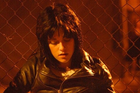 Film still of Kristen Stewart in The Runaways