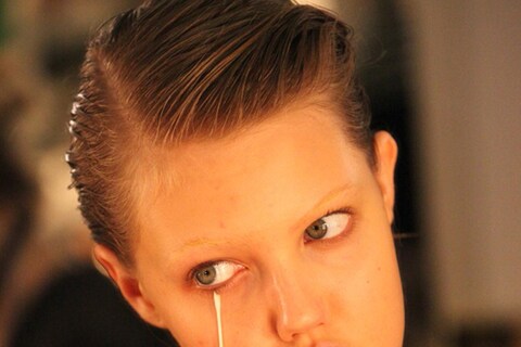 Backstage at YSL S/S12