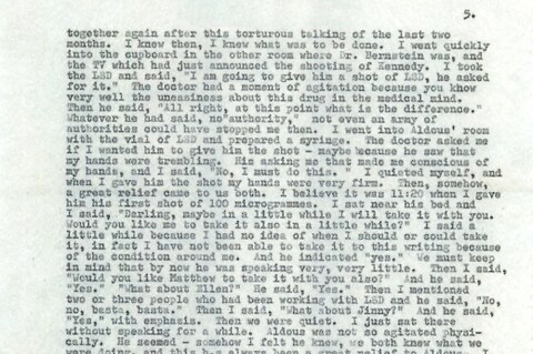 Laura Huxley&#39;s Letter on the death of her husband Aldous Hux