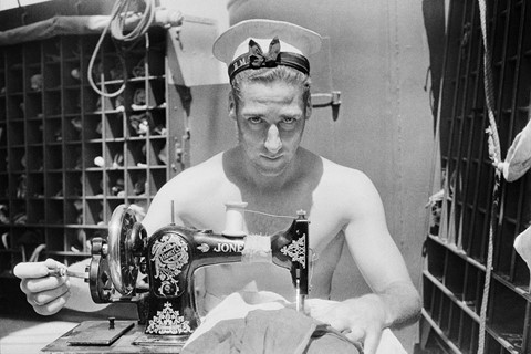 A sailor on board HMS Alcantara