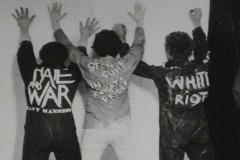 Joe Strummer, Mick Jones and Paul Simonon of the Clash (1977