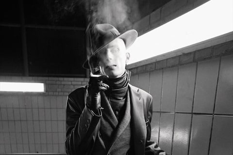 Giorgio Armani worn with hat by Laird, scarf stylist&#39;s own, 