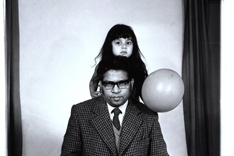 Masterji, Self-portrait with Kokila and balloon, 1