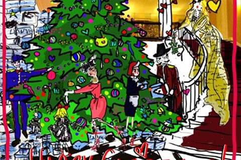 Alber Elbaz&#39;s sketch for the Claridge&#39;s christmas tree