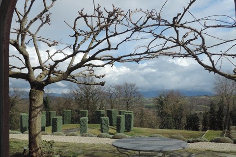 Through the French doors to the garden at Villa Olivola