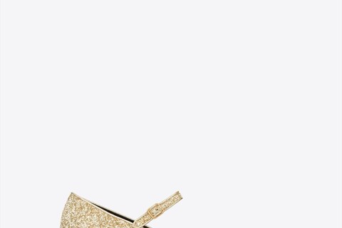 Mary jane in gold and silver glitter by Saint Laurent A/W14
