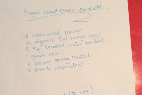 Anna&#39;s handwritten ingredients