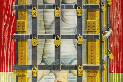 Strobridge Lithograph Co. poster of Harry Houdini’s famous W