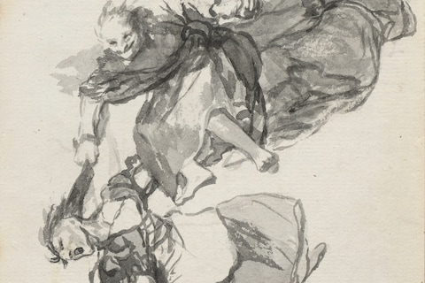 Francisco de Goya, Bajan ri&#241;endo, (They descend quarrelling)