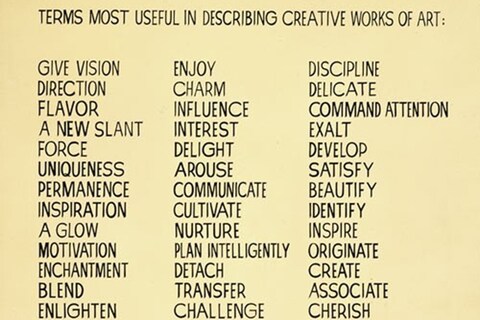 Terms Most Useful In Describing Creative Works Of Art, John 