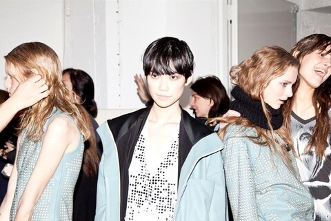 Backstage at Jonathan Saunders, Photography by Thomas Giddin