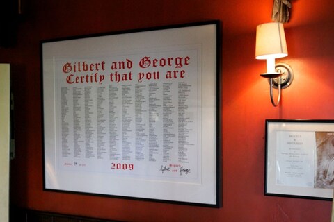 Gilbert and George in the bar