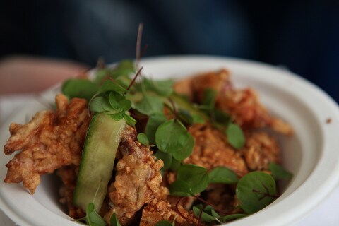 The Modern Pantry’s Krupuk crusted soft shell crab with Sing