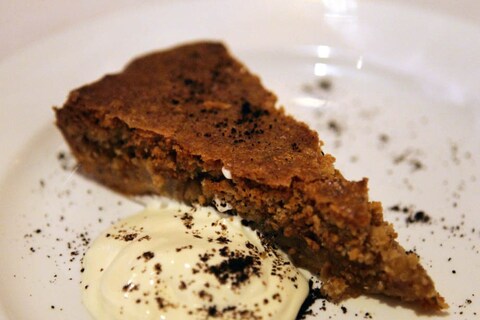 Hazelnut and pear tart