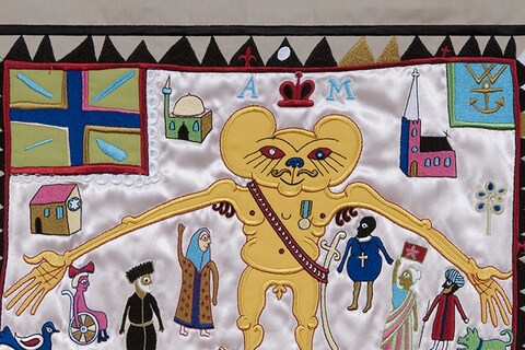 Grayson Perry, Hold your Beliefs Lightly, tapestry embroider