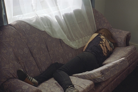 Emma asleep on the sofa 1995