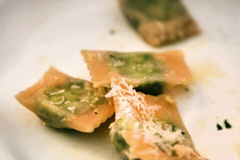 Spinach and ricotta tortelli
