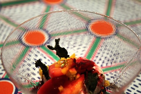 Beetroot and buttermilk cheese