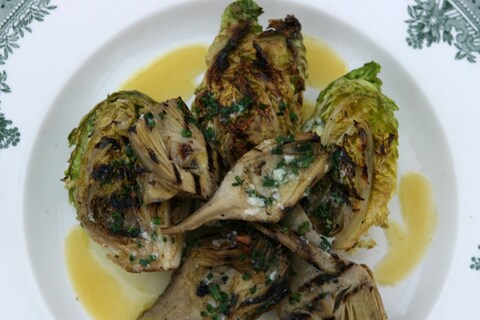 Artichoke and baby gem salad at Great Court