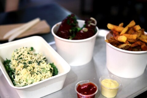 Celeriac salad with rosemary chips and wings at The Miller